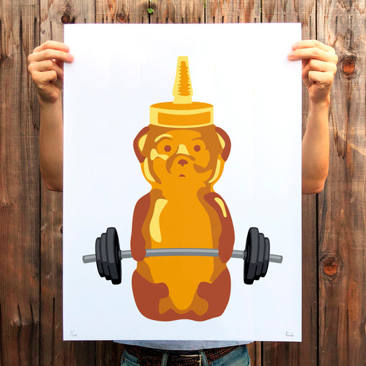Barbell Bear Print